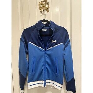 Mouratoglou Melbourne Jacket Mens XS Blue White Zip Tennis Track, Lightweight